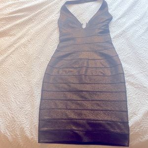 Cache dress metallic brown size 6